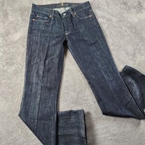 7 For All Mankind Flare Jeans Womens size 28x32 Denim Dark Wash